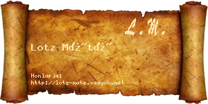 Lotz Máté névjegykártya