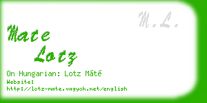 mate lotz business card